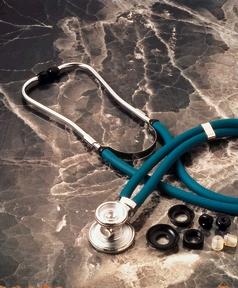 Stethoscope Sprague Rapport MooreBrand® Black 2-Tube 21 Inch Tube Double Sided Chestpiece by American Diagnostic Corporation  ID 641BK